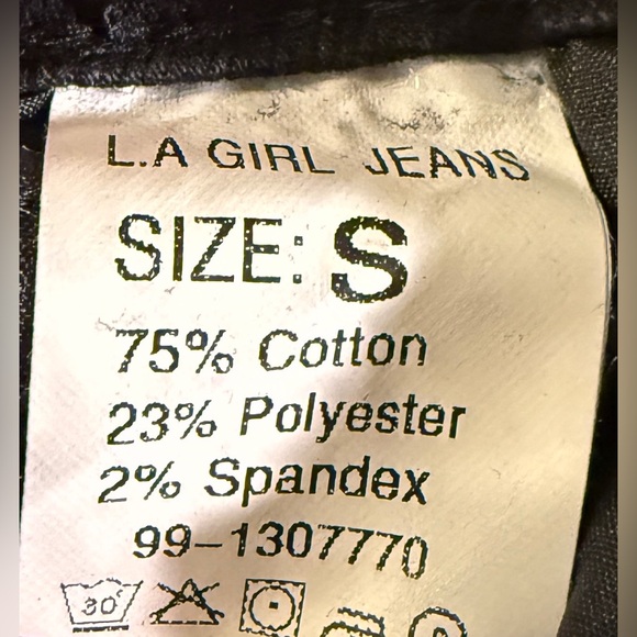 LA Girl Black Denim Straight leg Overalls NWT small - Picture 11 of 15